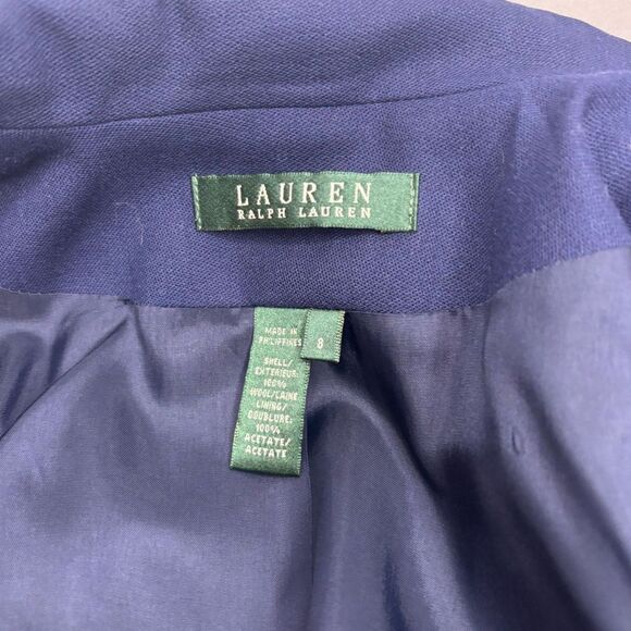 Lauren Ralph Lauren Navy Embroidered Crested Blazer Jacket Womens Designer - Picture 6 of 6